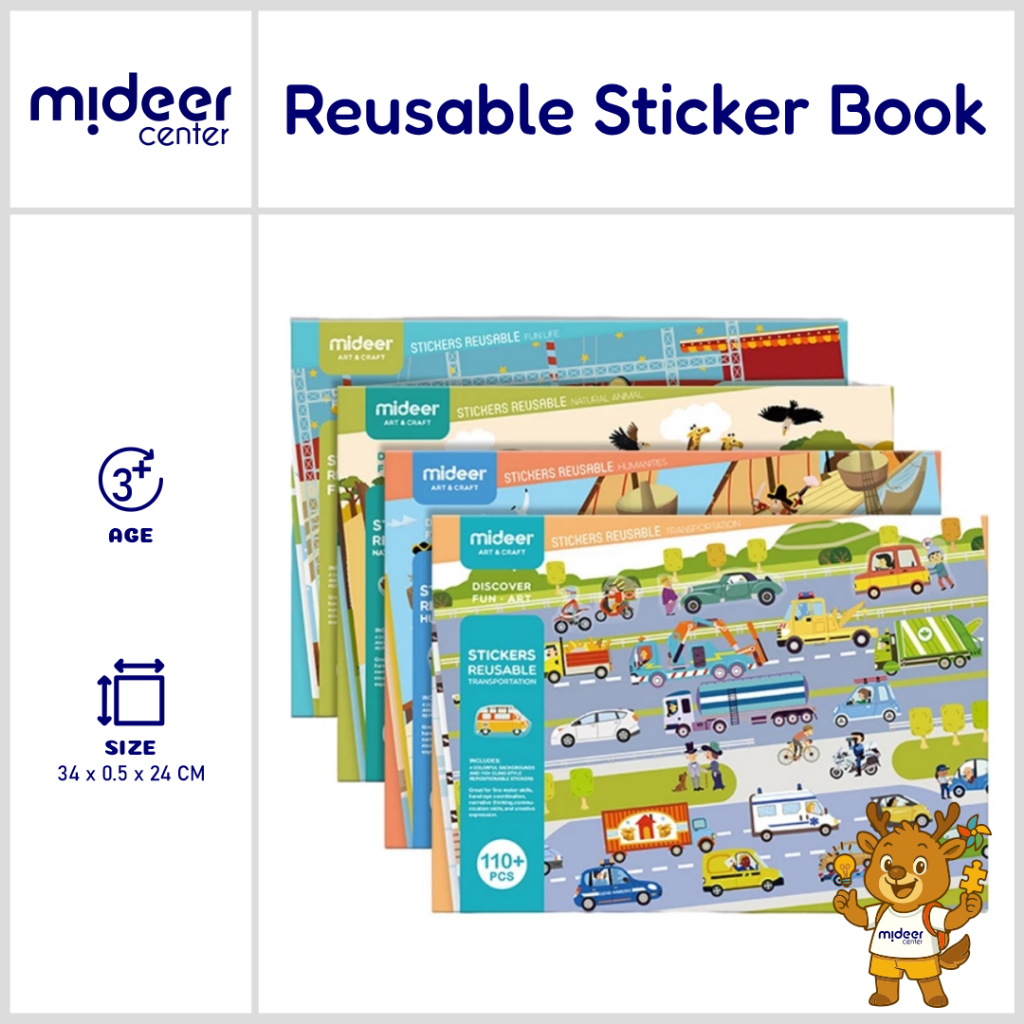 

Mideer Reusable Sticker Book Stiker Tempel Daur Ulang Mainan Edukasi Anak