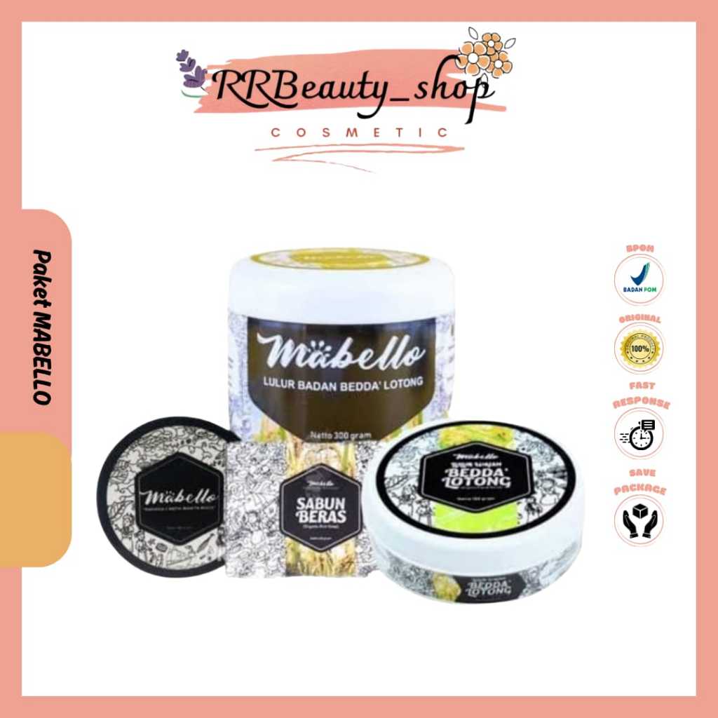 [RRbeautyshop] ️️Mabello Lulur Hitam Bedda Lotong & Sabun Beras / Mabello Bedak Lotong BPOM