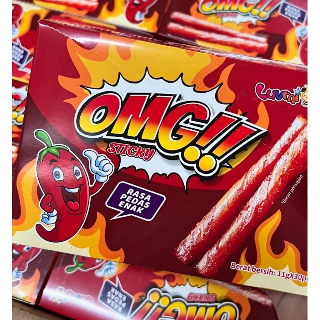 

cemilan snack sticky omg / kk boy omg halal dan bpom isi 30