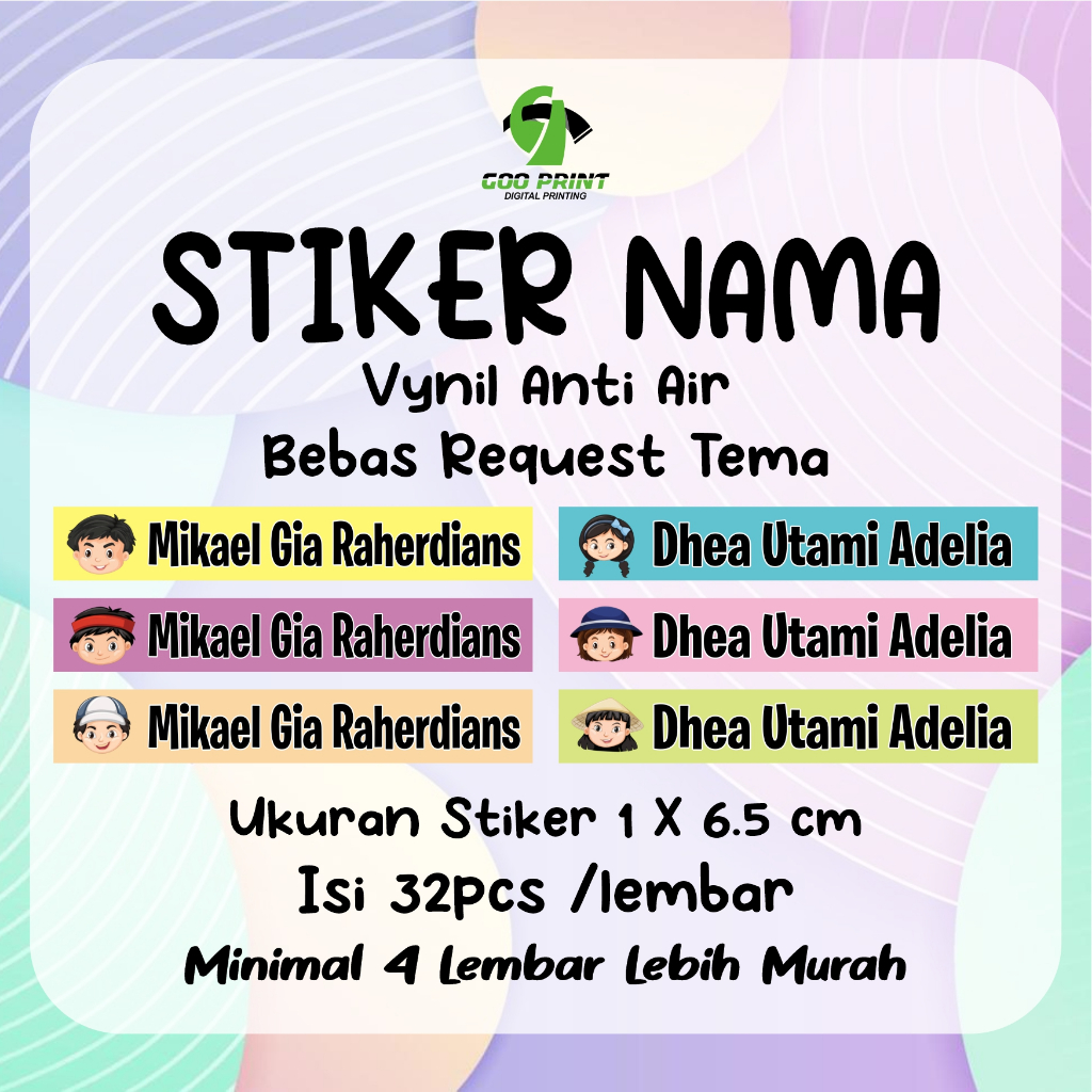 

Stiker Nama Custom untuk Pulpen Pensil Buku dll.