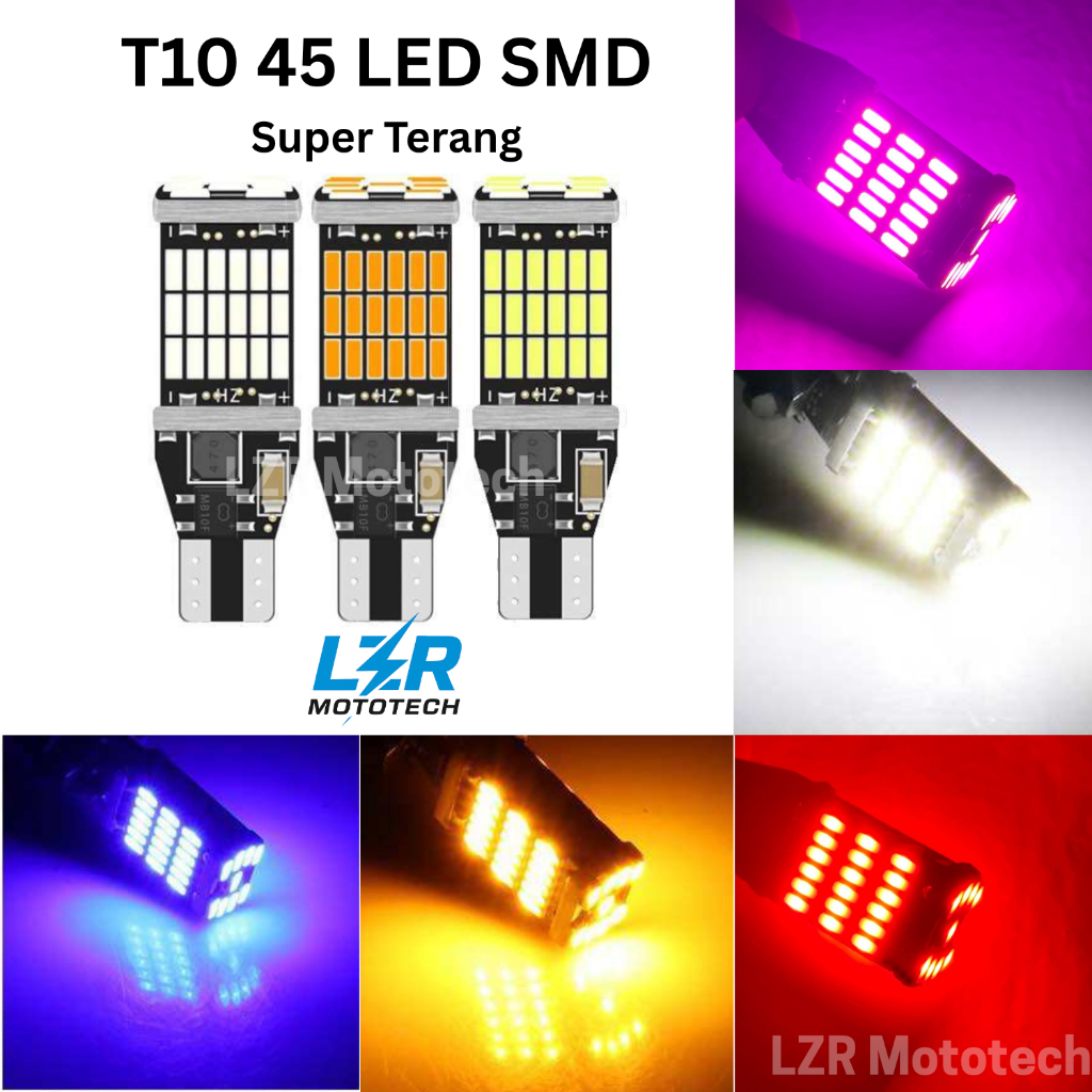 Lampu Sen Mundur Senja T10 45 LED SMD Kedip Super Terang LED Senja Sen AC DC Lampu LED Motor Mobil