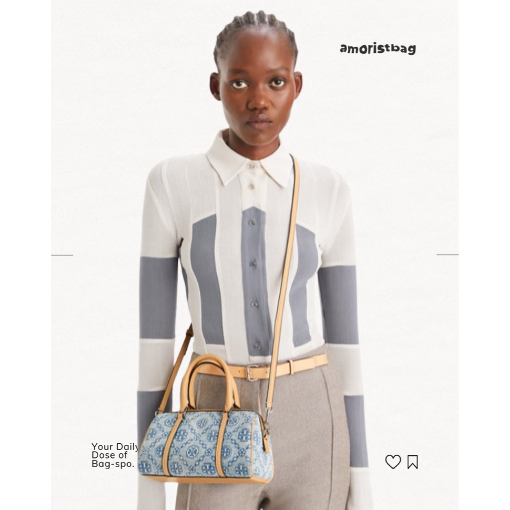 T Monogram Denim Mini Barrel