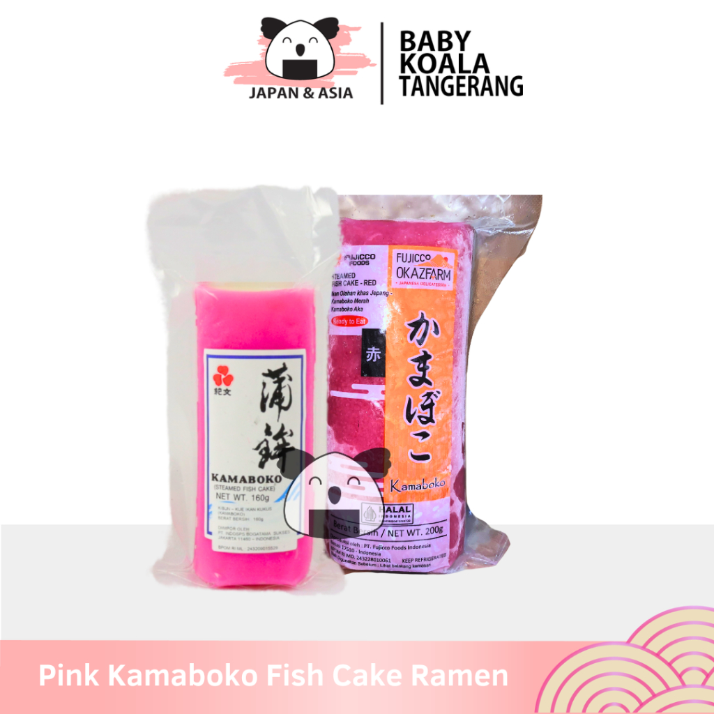 

KAMABOKO PINK Fish Cake 160 g │Tempura Ikan Surimi Import Topping Ramen Seperti Narutomaki -BKT