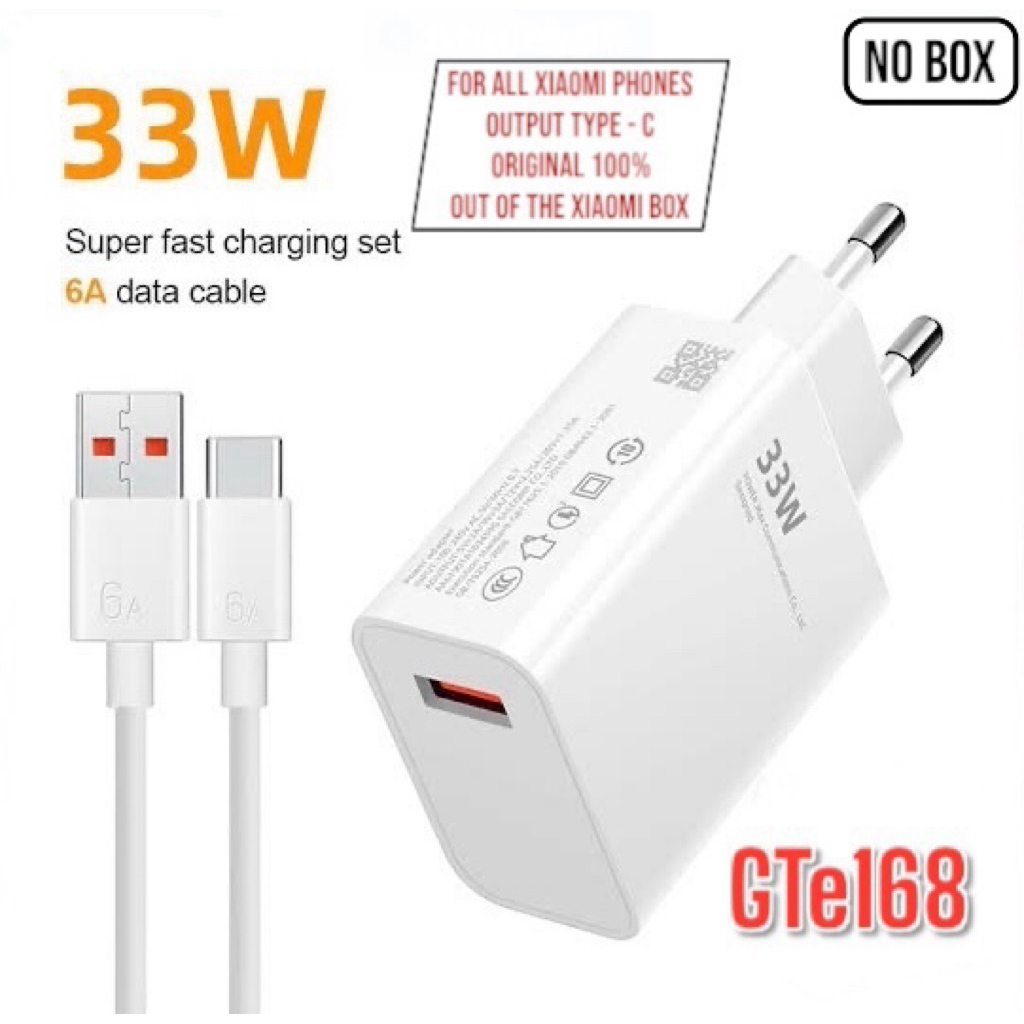 Adapter Charger Data Cable Super Fast Charging 33 WATT For all Xiaomi Phones (Original Copotan Hp Xi