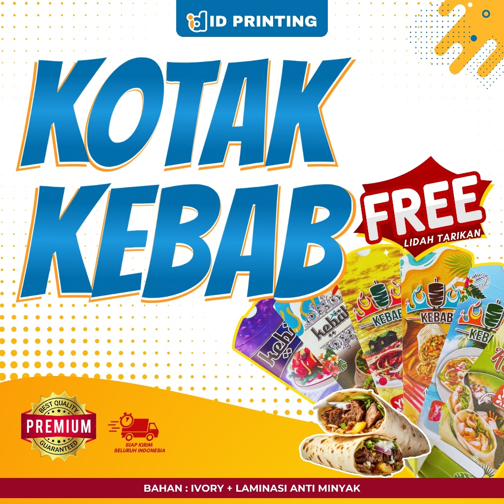

Box Kebab Murah 24,5 x 9 (20 Pcs) |Box Kebab Anti Minyak |Kotak Kebab Takeaway |Cetak Kemasan Kebab
