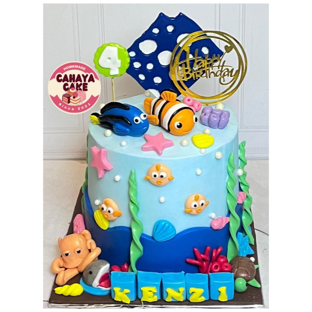 

Sea Animal Cake Custom/ Elmo Custom Cake/ Kue Ulang Tahun Ikan