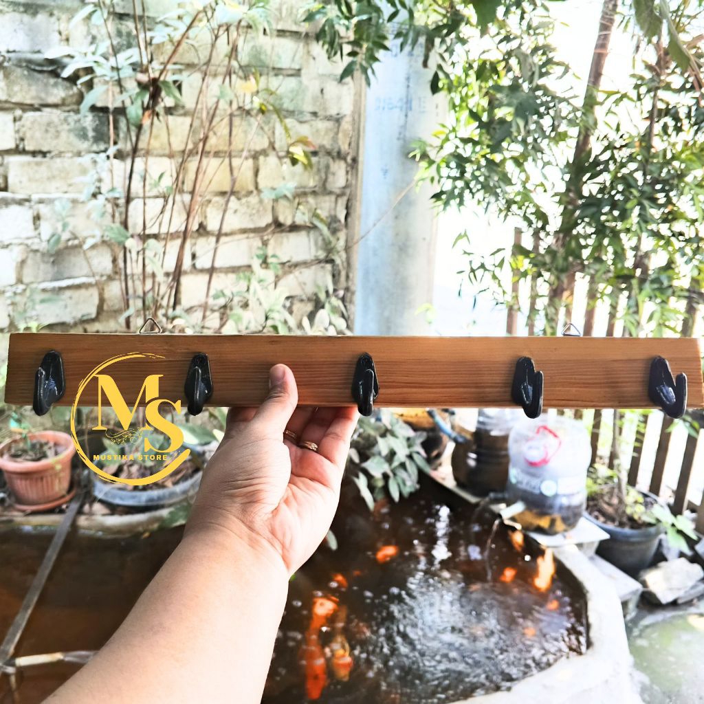 Kapstok kayu Hanger kayu Cantolan Baju dinding Kayu MURAH Meriah