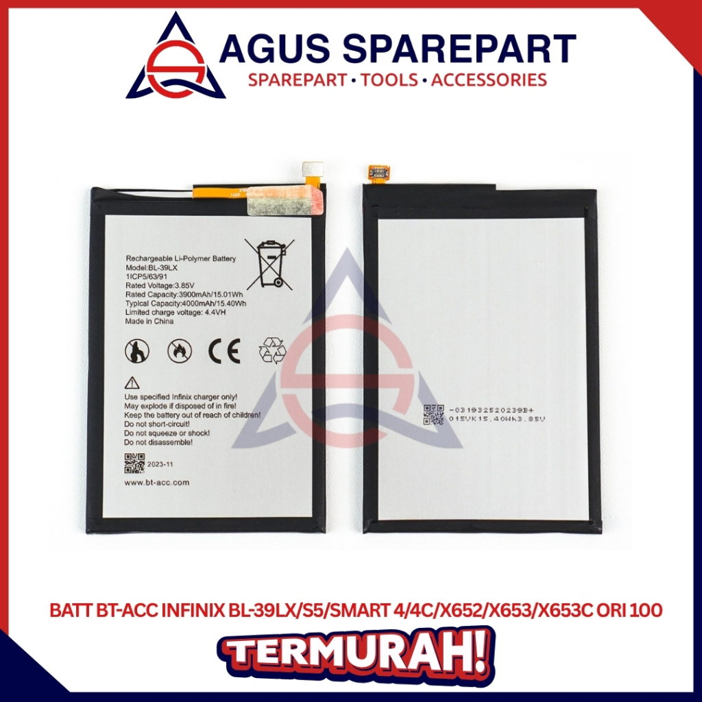BATERAI INFINIX BL-39LX / S5 / SMART 4 / 4C / X652 / X653 / X653C