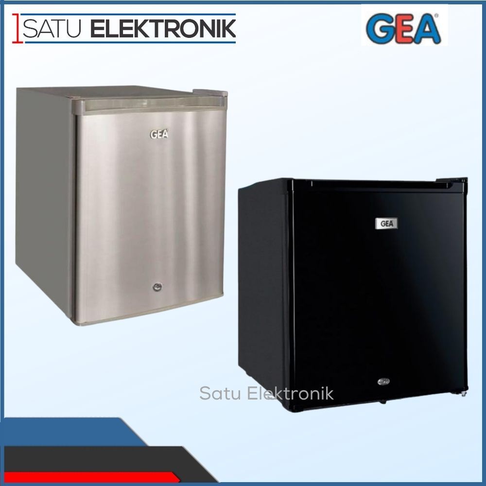 Gea Kulkas Mini Bar Lemari Es 1 Pintu Portable GMB50 Hitam Silver Matt Inox