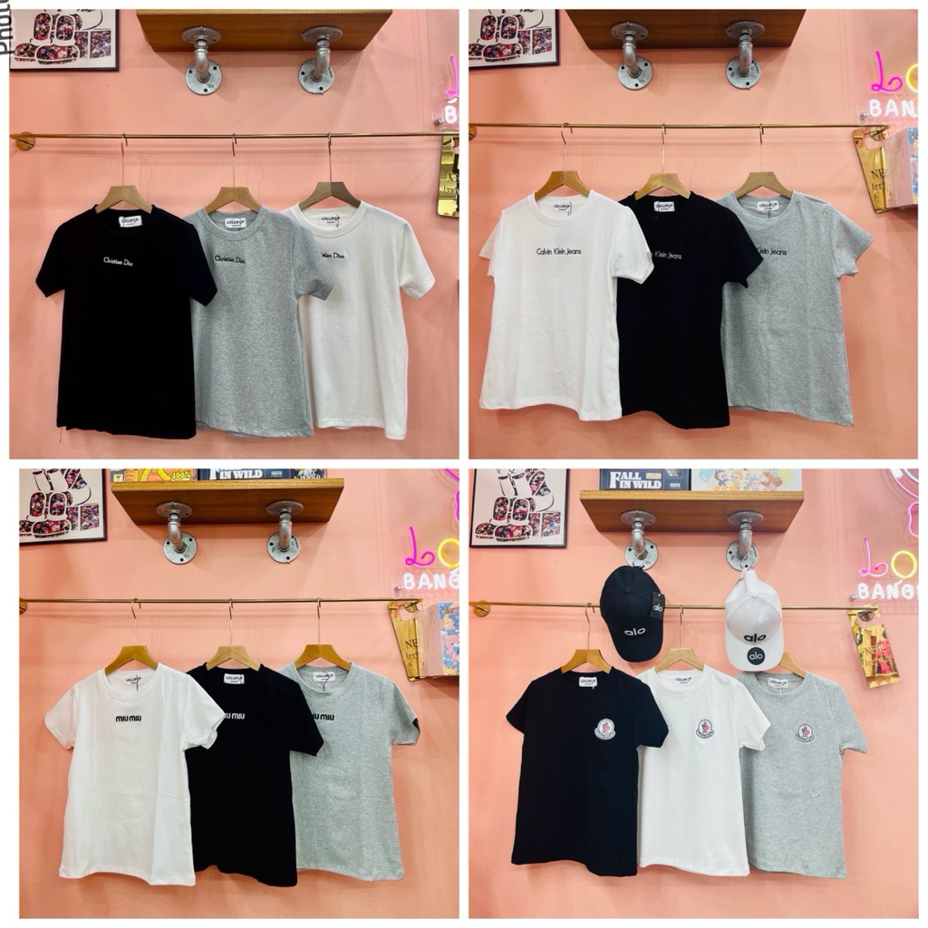 TERMURAH BAJU BANGKOK KAOS IMPORT CROP TEE BODY FIT BODY SIZE LOGO BORDIR MUU MUU POLO CELLINE ALO L