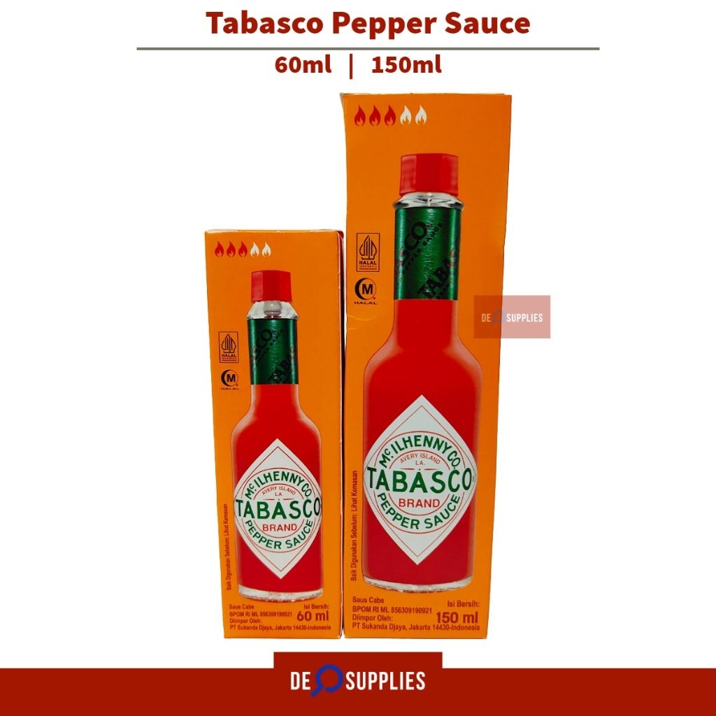 

Tabasco Pepper Sauce 150ml 60ml - Saus Cabe Pizza Steak USA Mcilhenny Sambal Halal