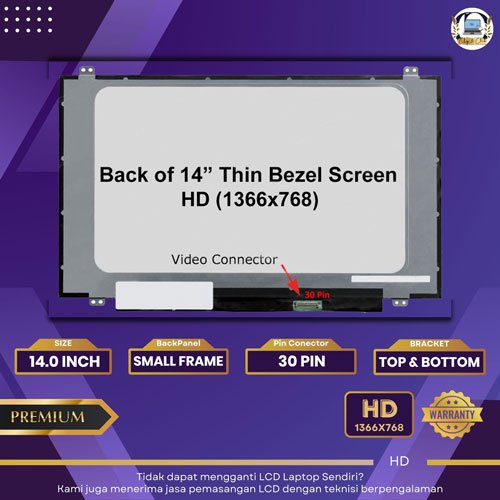 14.0 30pin Small Frame LED LCD Laptop HP 240 G7 245 G7 - Garansi