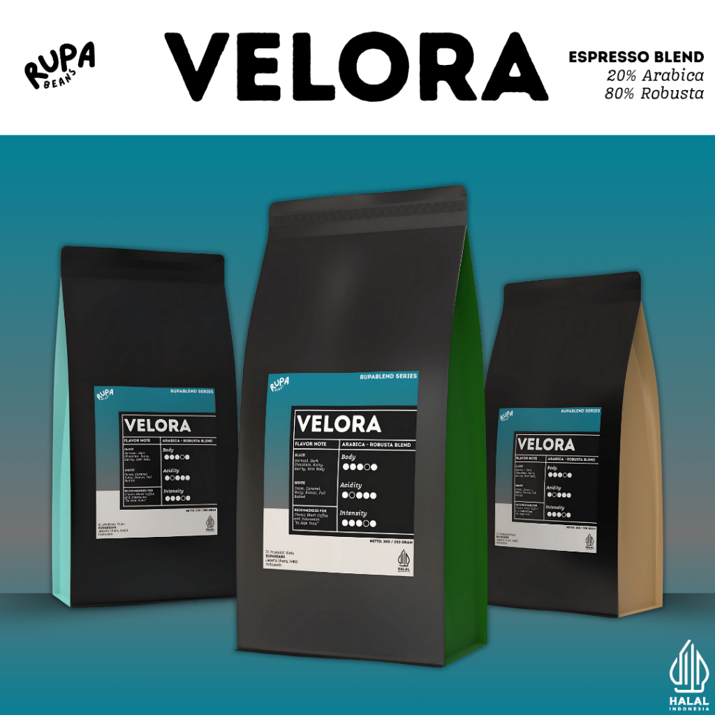 

Blend Es Kopi Susu VELORA by Rupa Beans (Arabica & Robusta Coffee Beans - Espresso Roast)