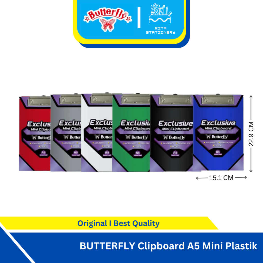 

Butterfly Papan Dada Clipboard Mini A5 Plastik