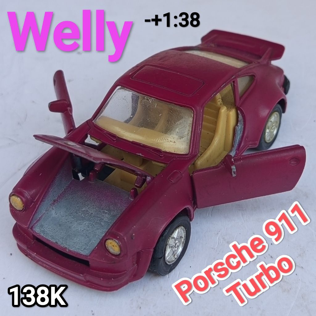 Diecast Vintage Skala 38 Welly Porsche 911 Turbo Loose