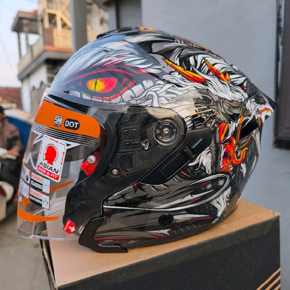 Helm Ink Terra 2 Motif Dragon Double Visor | Custom