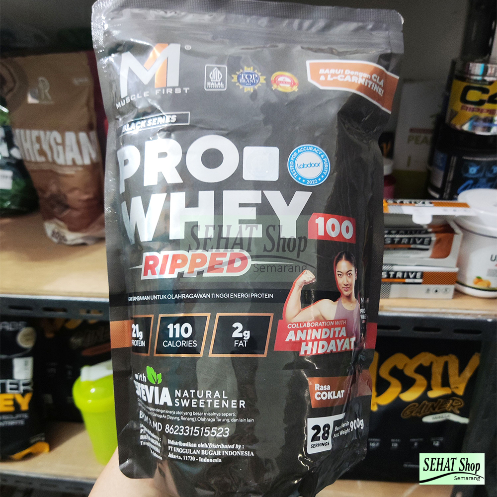 M1 MuscleFirst Pro Whey 100 RIPPED 2 Lbs 900 Gram Whey Protein + CLA & L Carnitine Whey Protein Plus