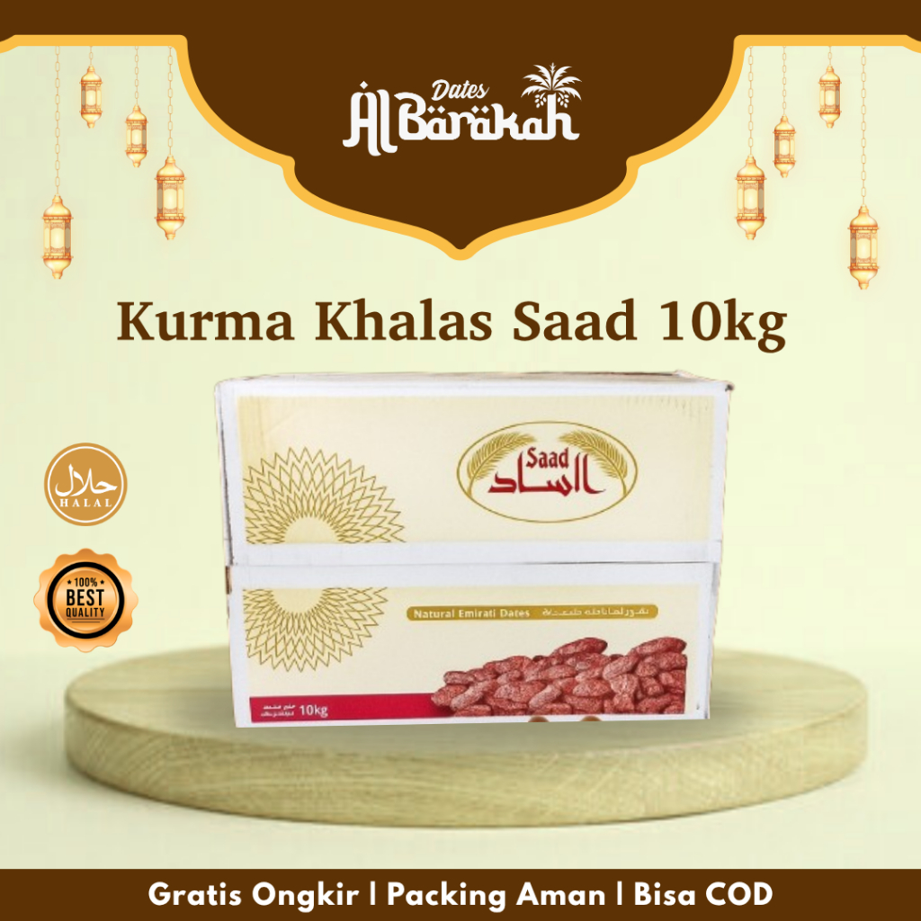 

Kurma Khalas Saad Grosir Dus 10Kg Kualitas Premium Original Lembut dan Manis Teman Berbuka Puasa