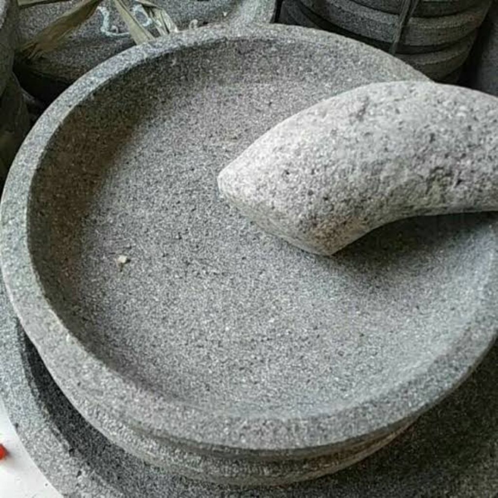 Cobek batu gunung asli