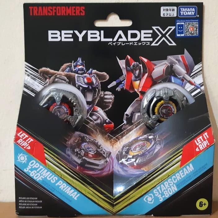 TAKARA TOMY, Beyblade X BX-00 Transformers Optimus Primal 3-60F and Starscream 3-80N