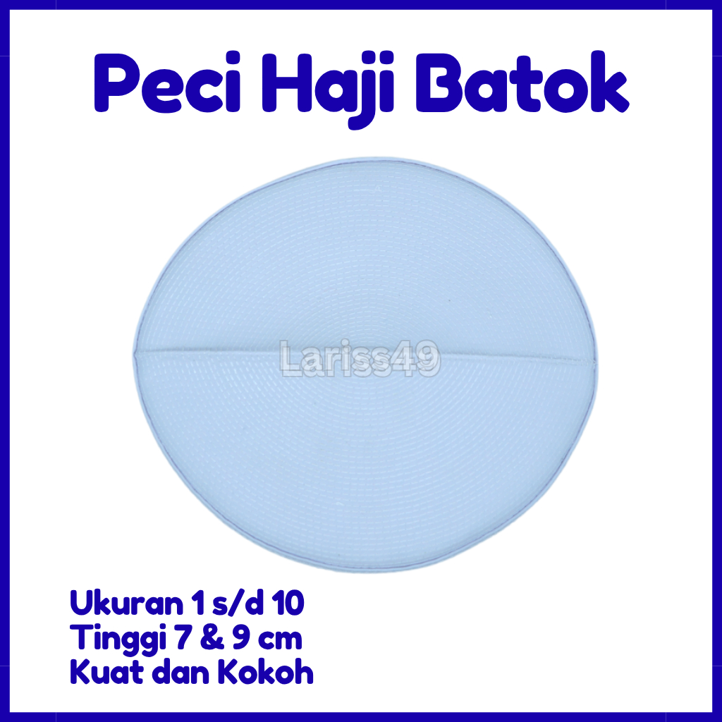 Peci Kopiah Songkok Haji Batok Putih Polos Ukuran Anak Hingga Dewasa Premium