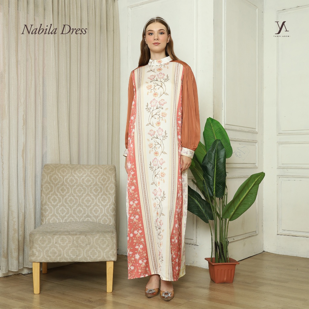 WLOV YANTI ADENI - Nabila Dress - Gamis Muslim Wanita Elegan Simple