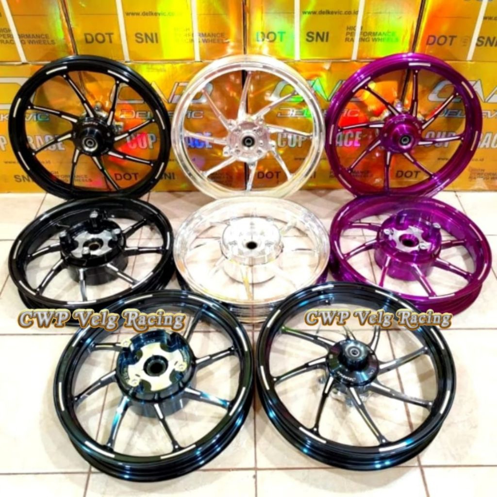 Velg Velk Delkevic M8 PCX 160 ABS CBS Delkevic CNC palang 8 PCX160 ukuran 185x14 & 215x14 ring 14