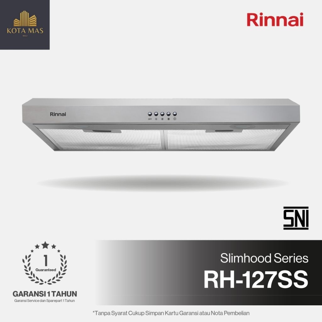 Cooker Hood Rinnai 70cm Stainless RH127SS Exhaust Kompor 70 cm RH 127 SS