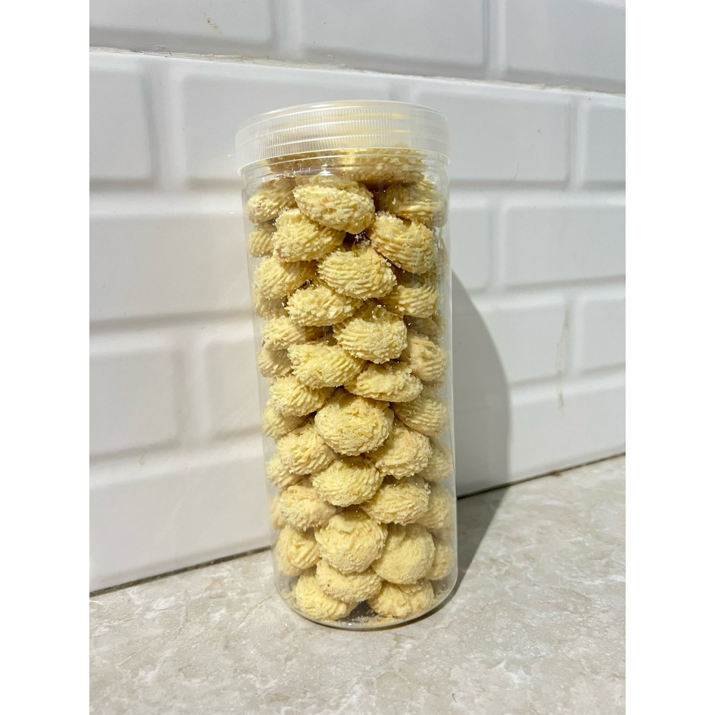 

kue sagu keju dan bimoli premium 1300ml | kemasan toples pet jar tabung | kue kering | kue lebaran | hampers