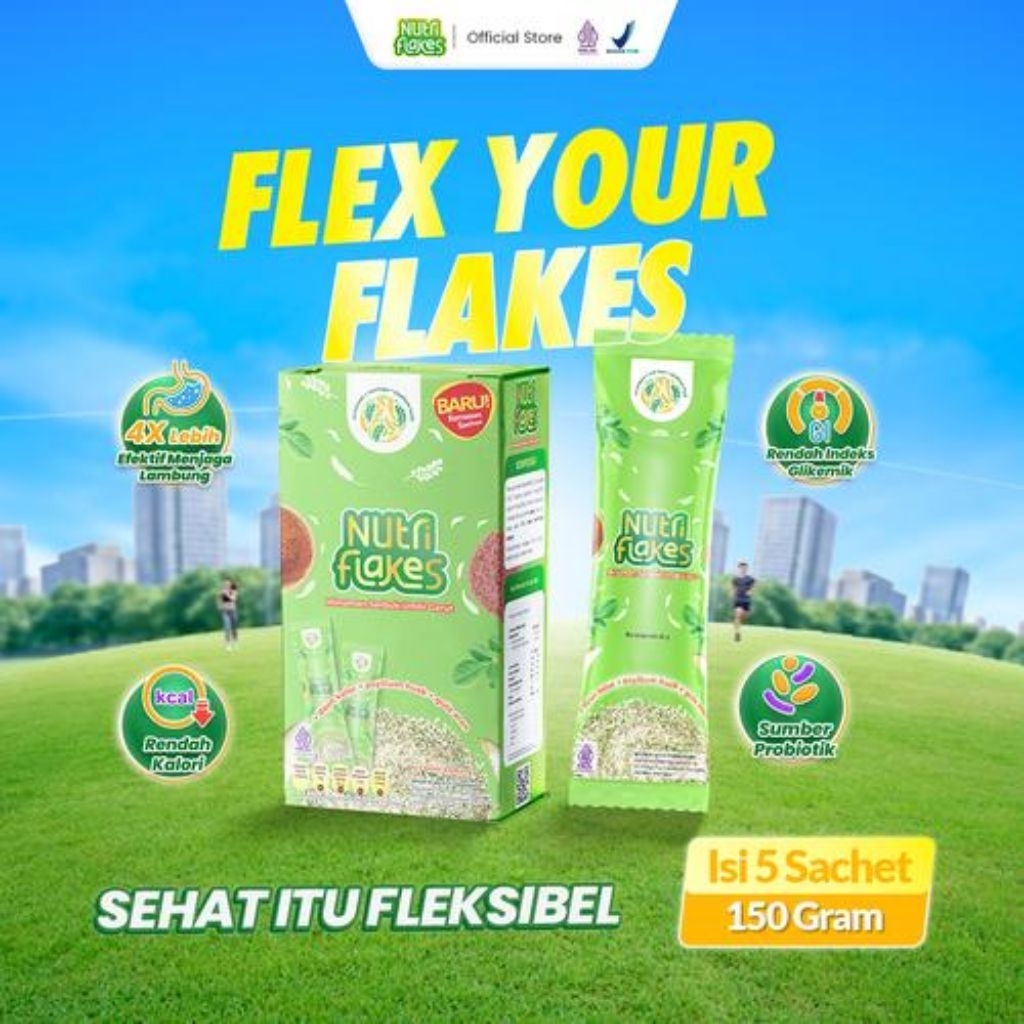 

Nutriflakes Sachet Sereal Umbi Garut Redakan Asam Lambung Praktis di Kantong Paket 1 Box - 1 Box