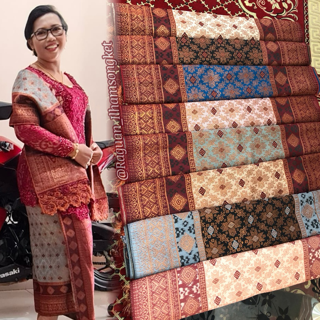 Songket Atbm Limar 3 Negeri Exclusive / Songket Tenun Mesin Palembang / Motif bintang Berkandang