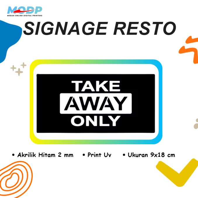 

Signboard Akrilik 9x18 cm Papan Penanda Untuk Resto Papan Nama Akrilik Custom Print Uv