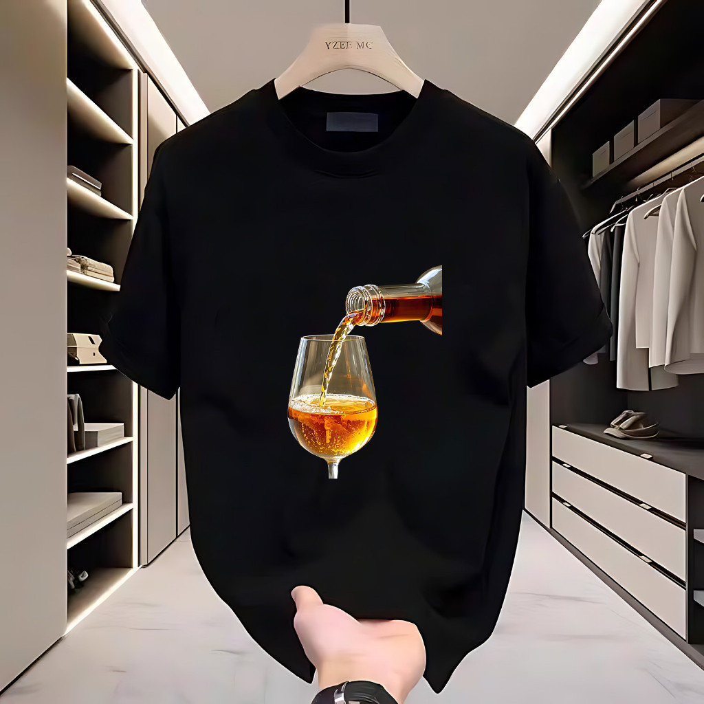 *COD* kaos pria katun premium katun ringan kerah bundar ukuran besarPola gelas anggur kerenkaos berg