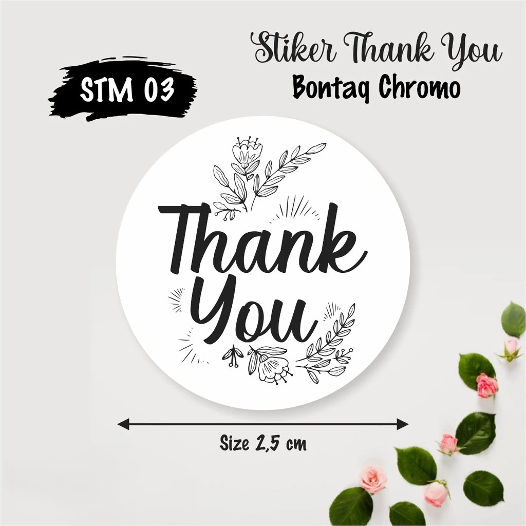 

STIKER THANK YOU AESHTETIC MINI BONTAK CHROMO READY