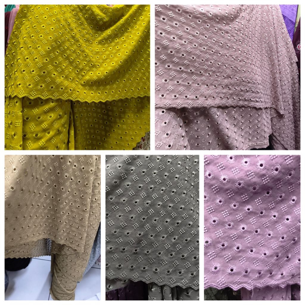 Kain SIFON BORDIR MOTIF BOLONG (harga ½ meter)