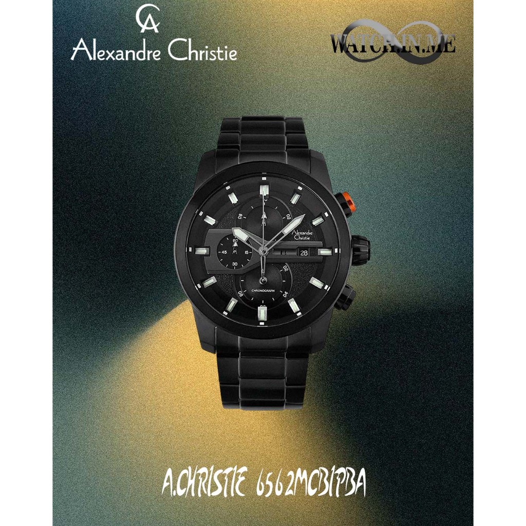 JAM TANGAN PRIA A.CHRISTIE 6562MCBIPBA FULL BLACK ORANGE