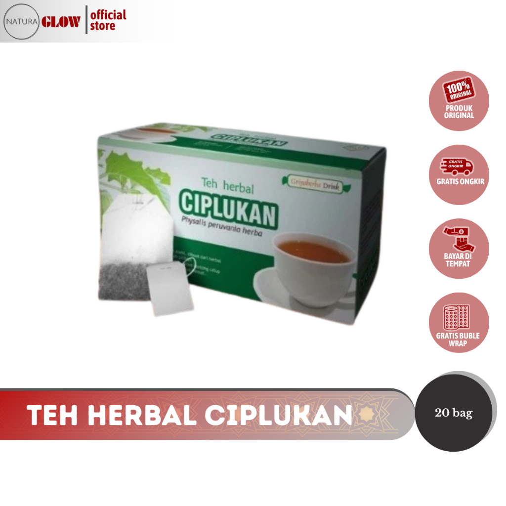 

TEH HERBAL CIPLUKAN – teh daun ciplukan Griya Herba | bantu turunkan gula darah | redakan nyeri tenggorokan | 20 kantong | aman & halal