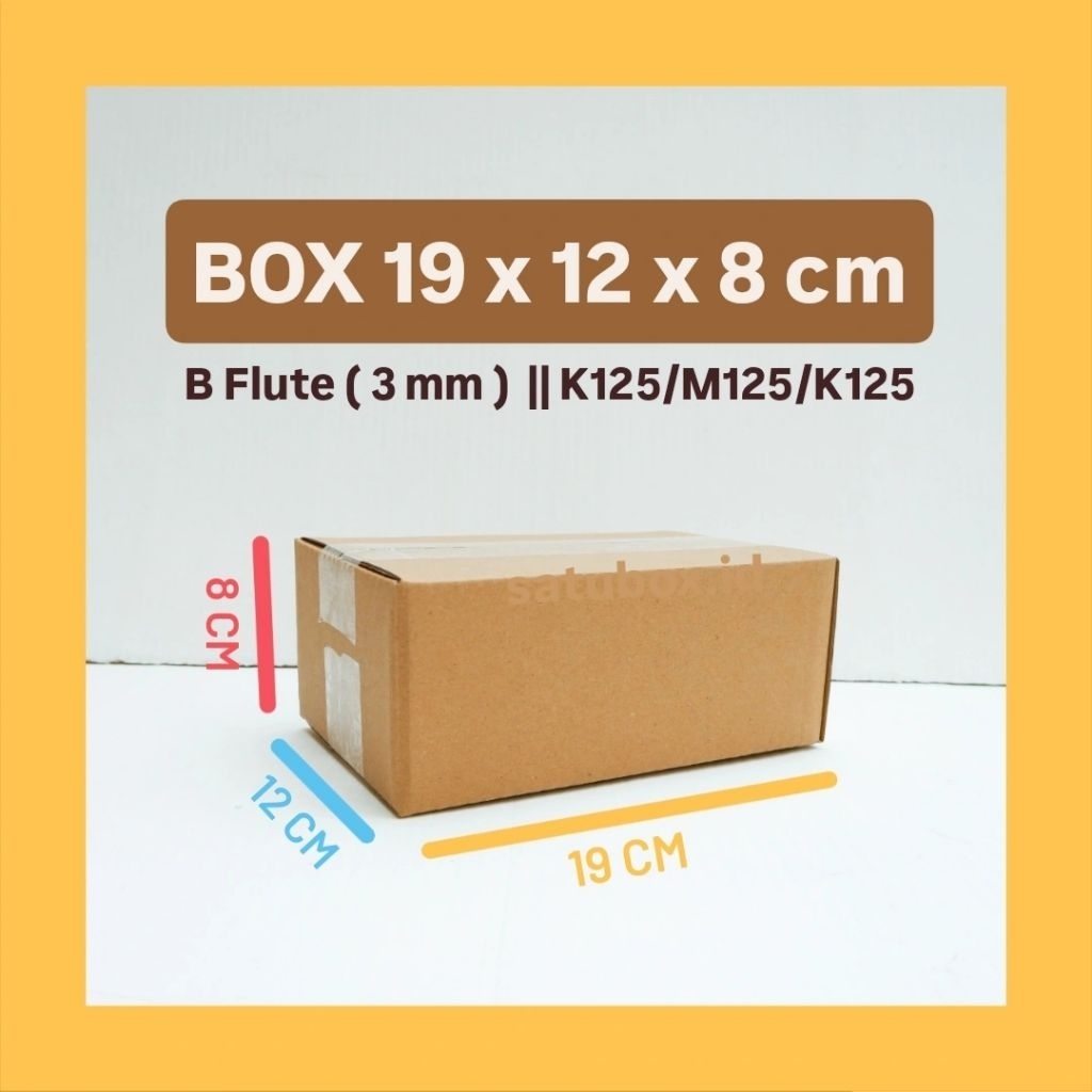 

kardus karton box polos uk. 19 x 12 x 8 cm, single wall tebal 3mm