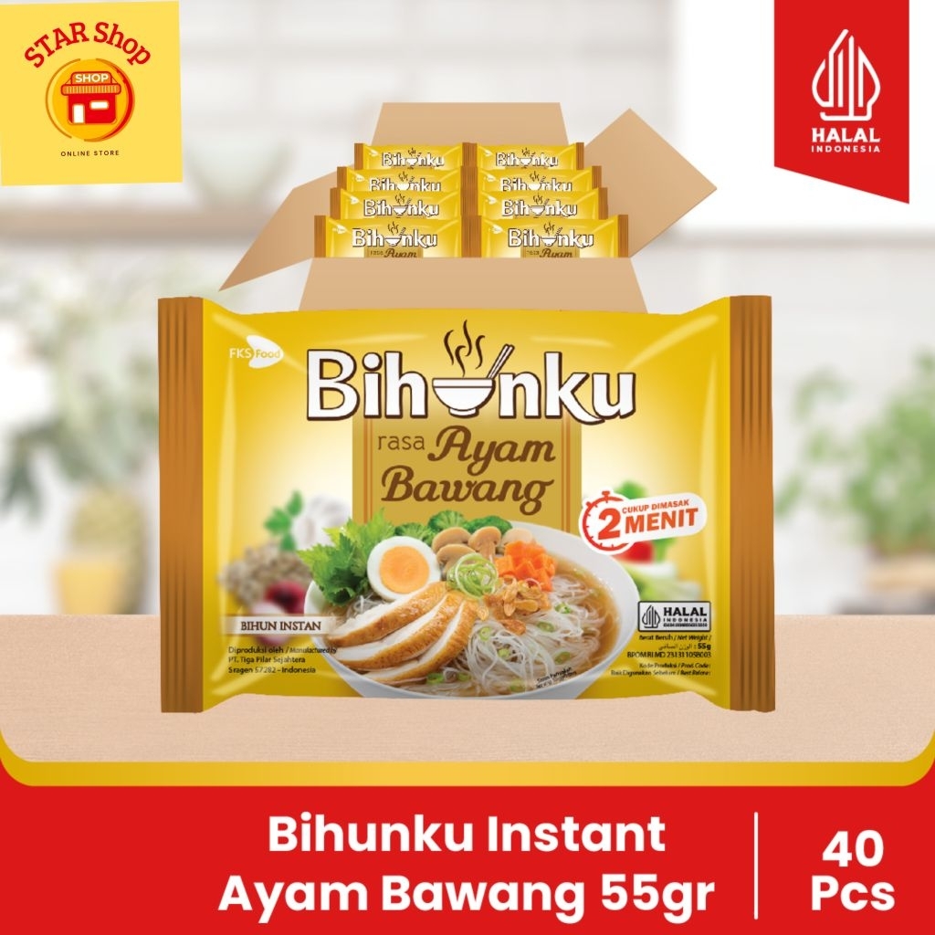 

Bihunku Instan - Ayam Bawang - 1 Karton - 40 Pcs - 55gr