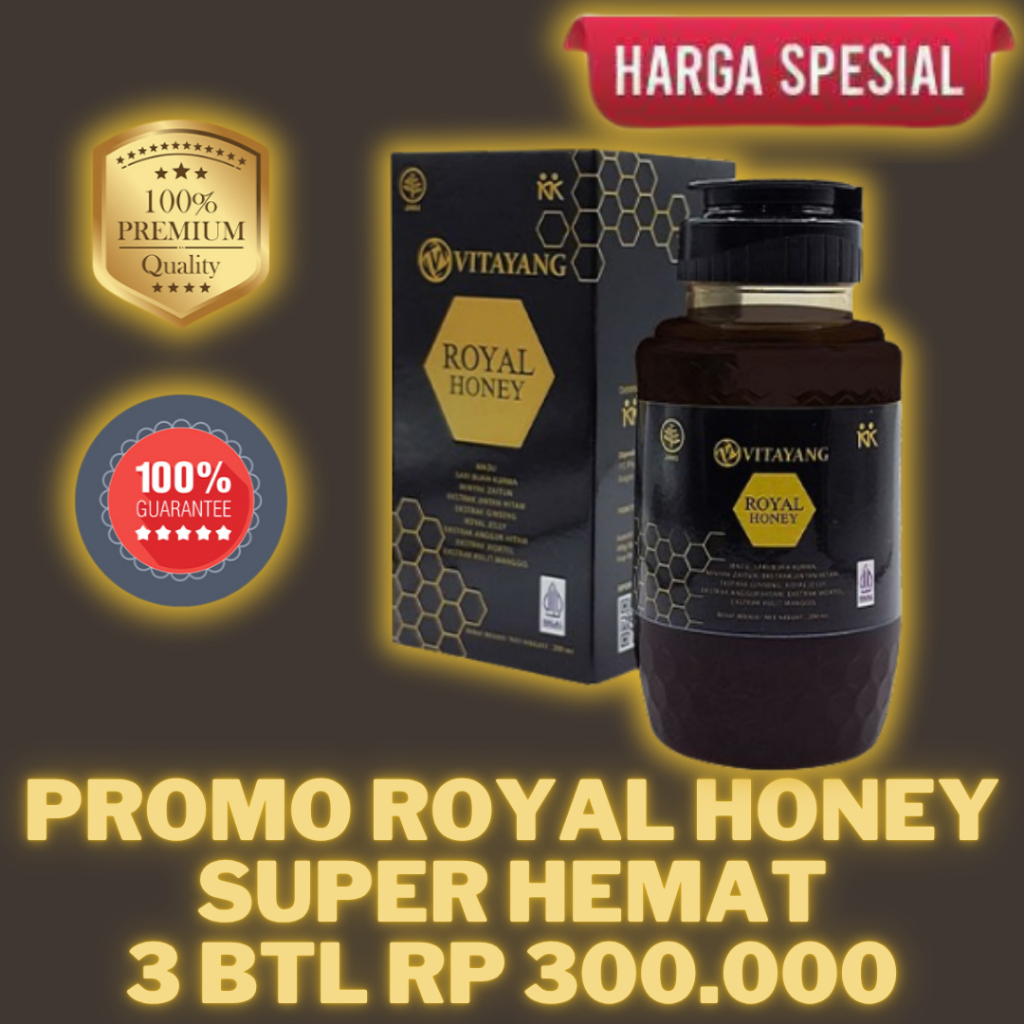 

Vitayang Royal Honey | Madu Herbal Modern! Kombinasi Kurma, Habbatussauda, Ginseng, dan Madu Murni KK Indonesia
