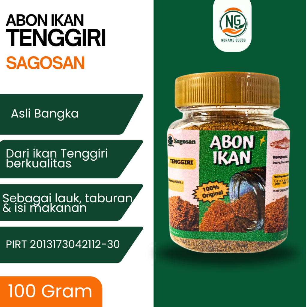 

ABON IKAN TENGGIRI 100gr SAGOSAN/SAMBALINGKUNG KHAS BANGKA WANGI ENAK