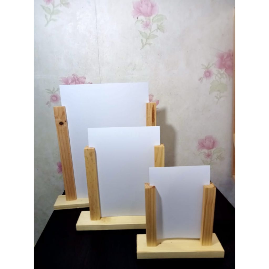 

Stand Menu Cafe &Resto / Stand kode Q-RIS/ Stand multifungsi kayu jatibelanda