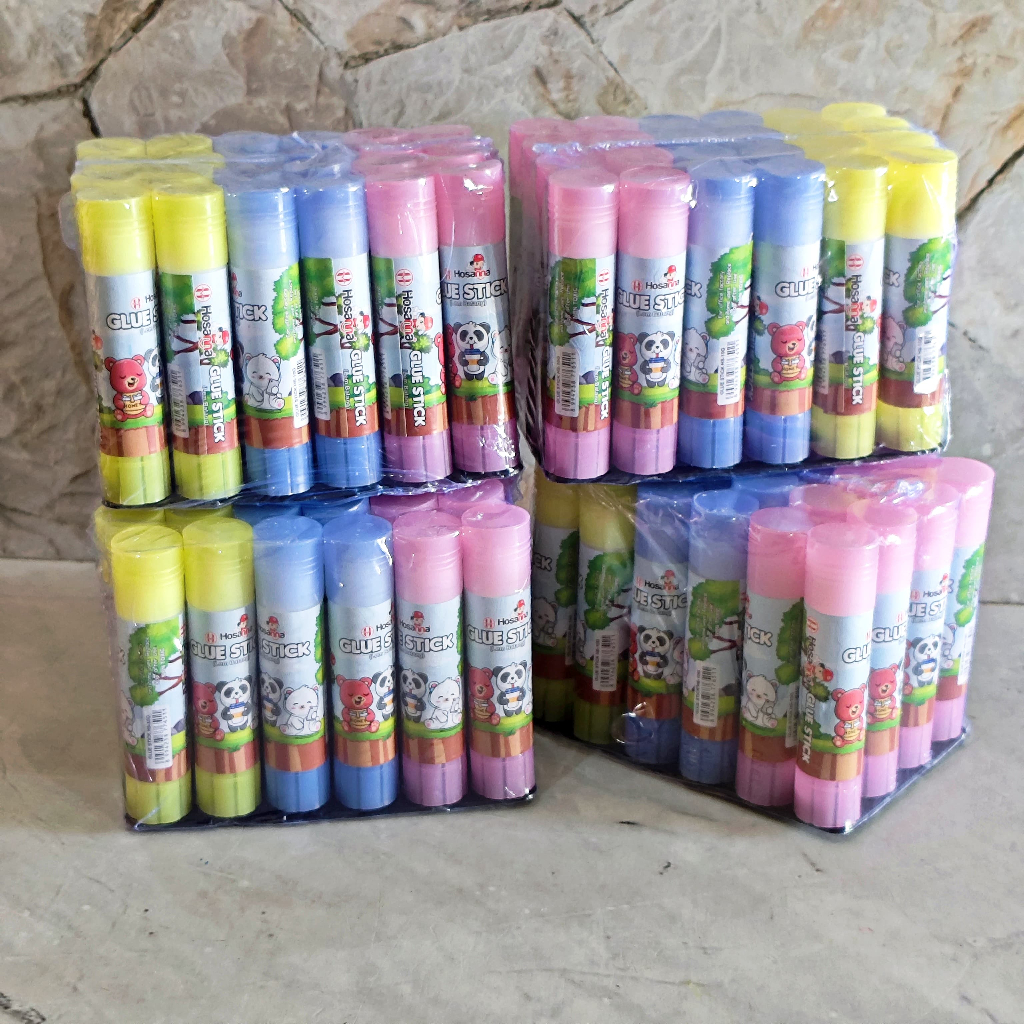 

SATU PACK ( 24 BIJI x 10 Gram ) Glue Stick Lem Stik Murah Karakter Animasi Kecil 10Gram