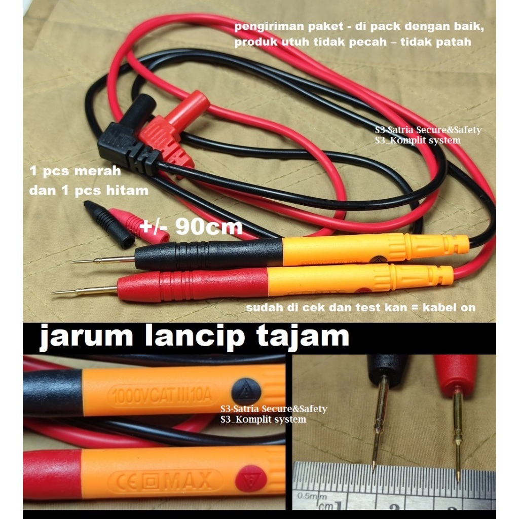 1000v CATIII 10A Kabel Multitester bagus asli cakep Oren Ori 1000vCATIII10A DT830D DT830B A830L 830 