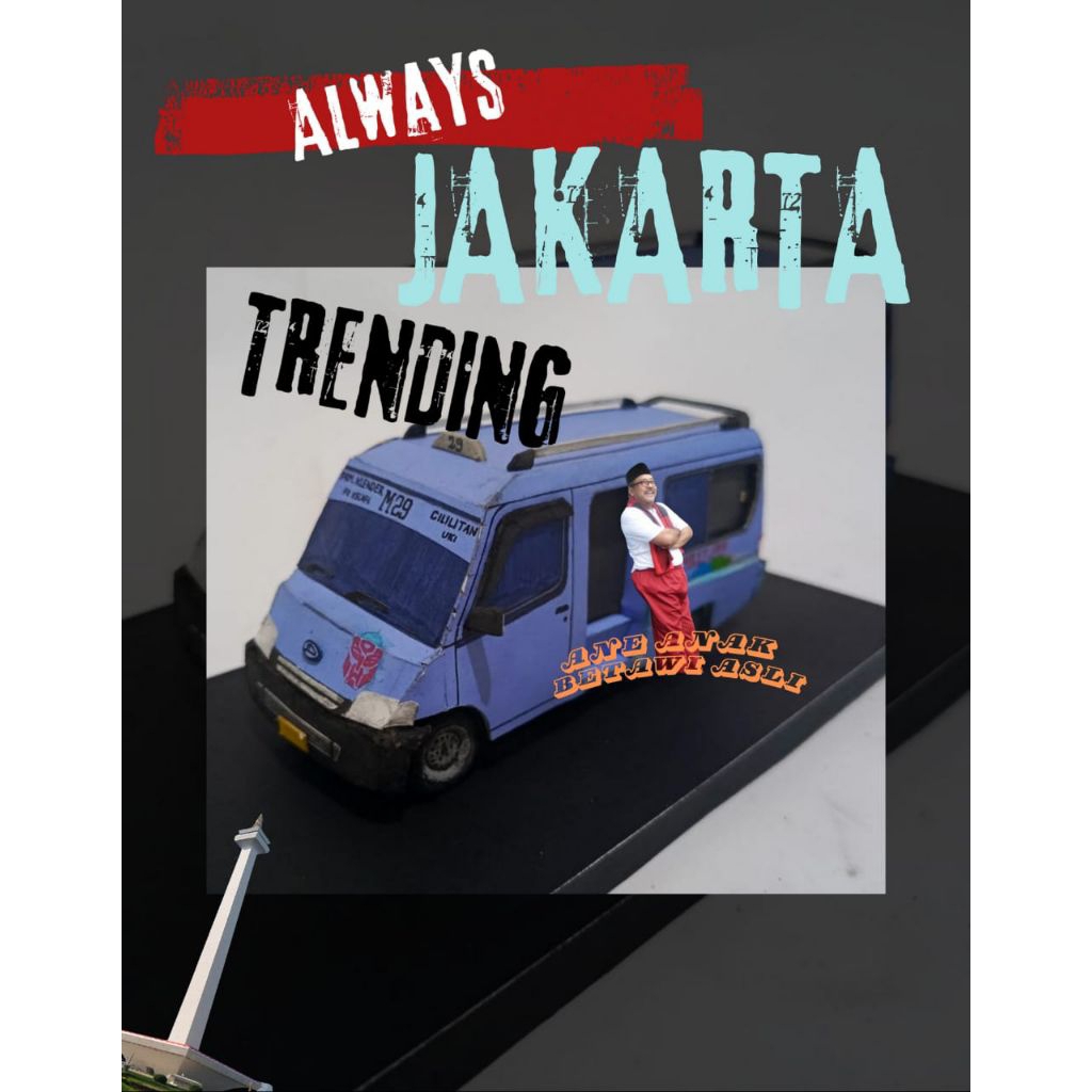 Miniatur angkot/Miniatur mikrolet/ angkot jakarta/ mikrolet/mainan angkot/koleksi/souvenir/miniatur