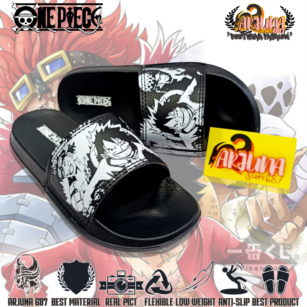 ARJUNA 687 - Sandal Slop One Piece Supernova LUFFY KID LAW SandaL Anak Anime
