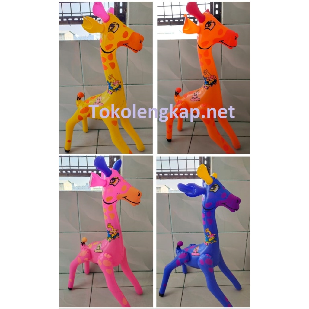 Mainan Anak Balon Tiupan Boneka Jerapah Bahan PVC SNI