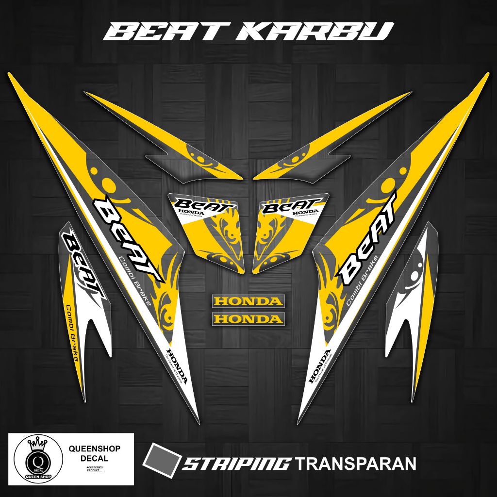 STRIPING TRANSPARAN BEAT KARBU MOTIF 02 / BEAT OLD / LAMA / STIKER MOTOR VARIASI / TRANSPARAN MOTOR 