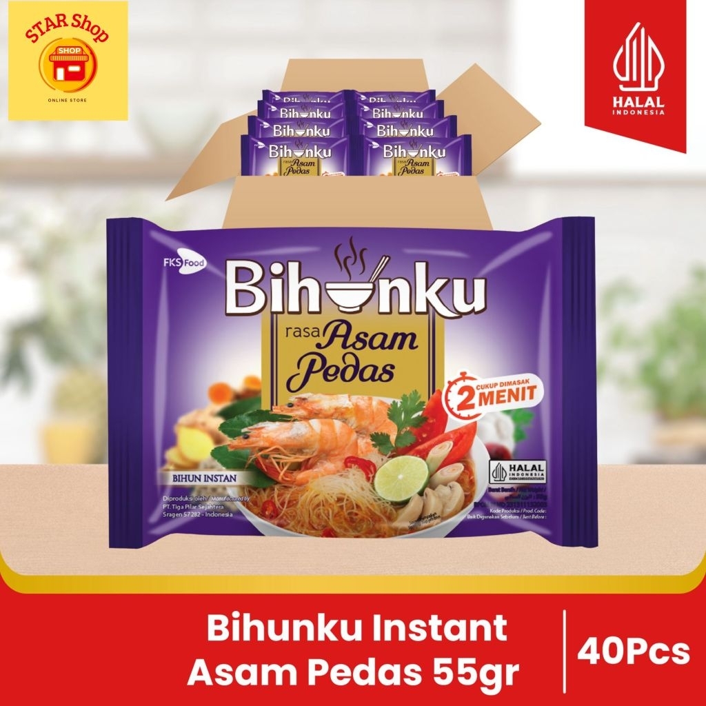 

Bihunku Instan - Asam Pedas - 1 karton - 40 Pcs - 55gr