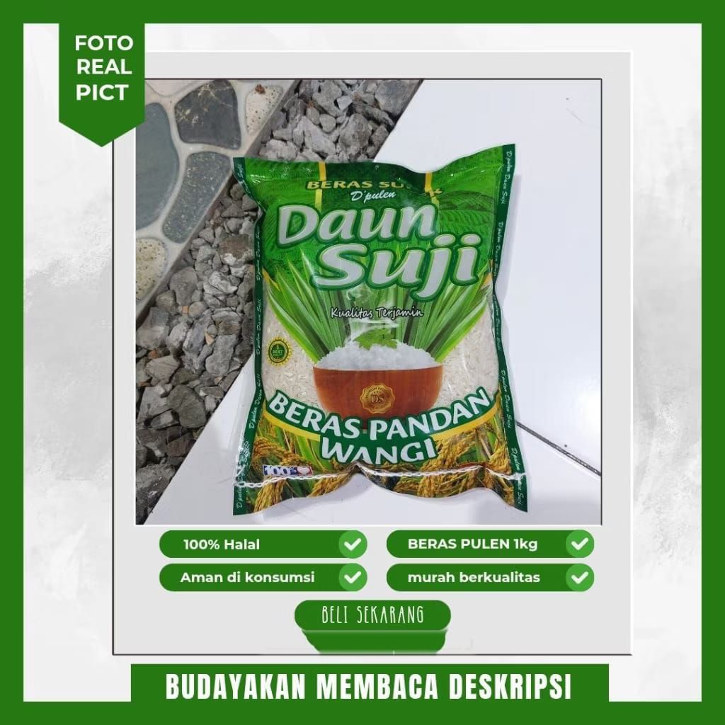 

[ Kemasan 1 Kilogram ] Beras Cap Daun Suji